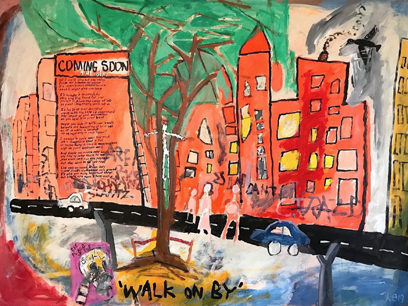 Walk on By 36 x 48 Acrylic on Wood